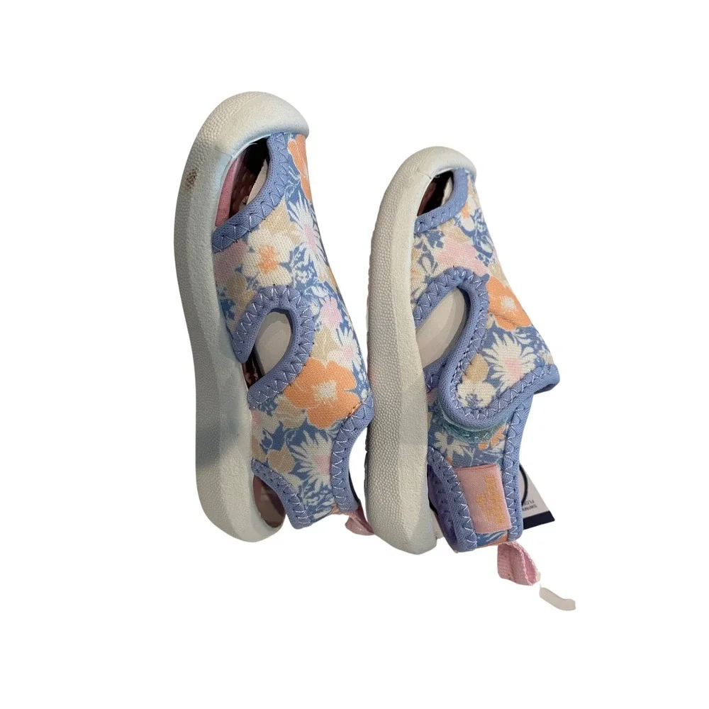 OshKosh B'gosh Baby Girls Floral Swimmie-G Water Shoes Blue Orange Pink‎ Size 4